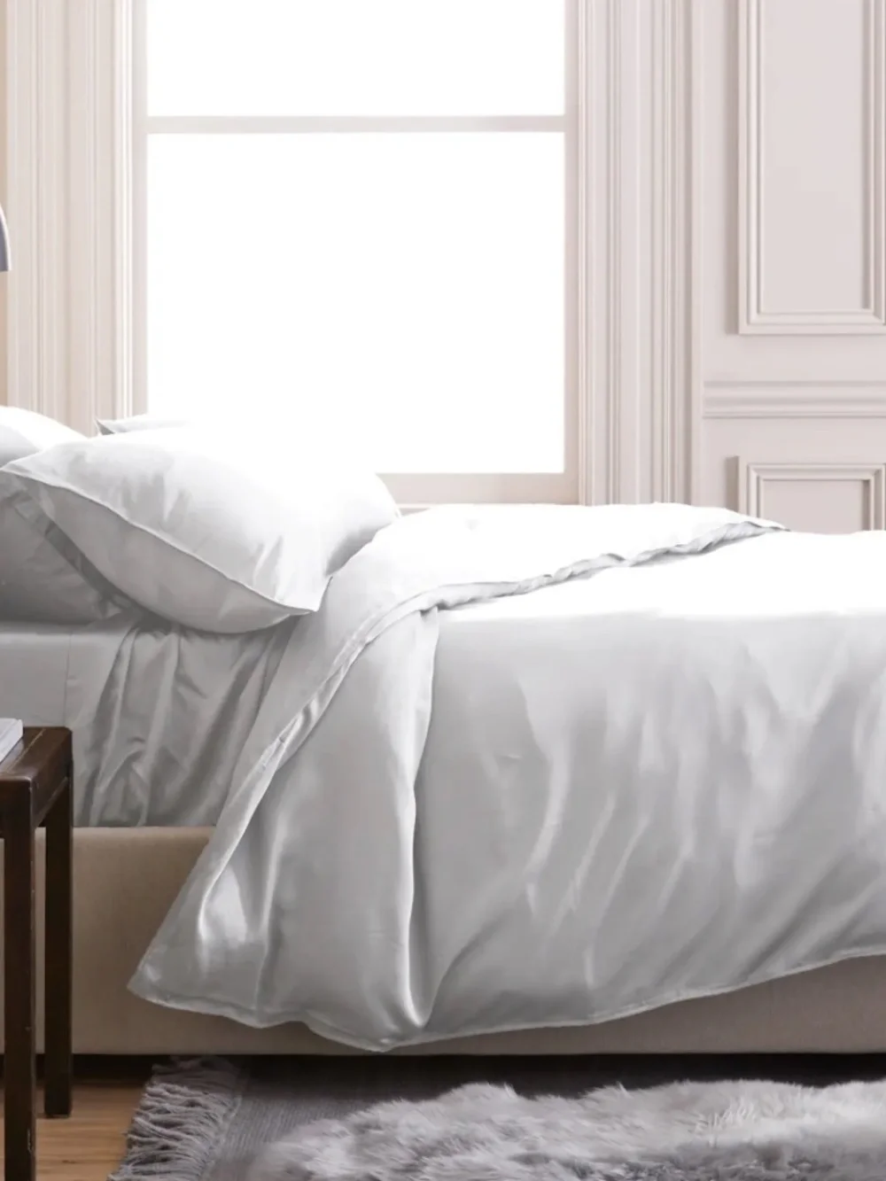 Bamboo Duvet Cover Full Queens set with shams White